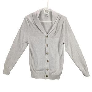 Goodfellow Cardigan Sweater Mens Small Gray Button Front V Neck Preppy Grandpa